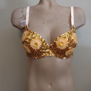 Glitter Gold Bra